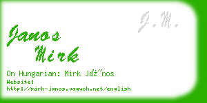 janos mirk business card